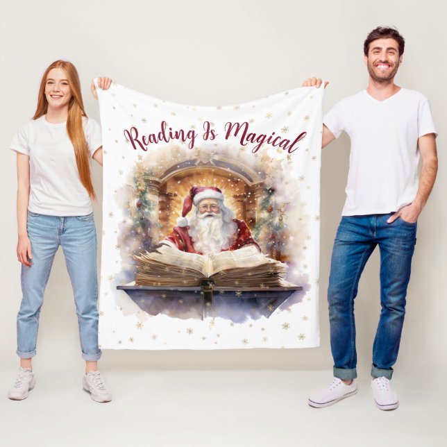 Couverture Polaire La lecture est un flocon de neige magique Design (En situation)