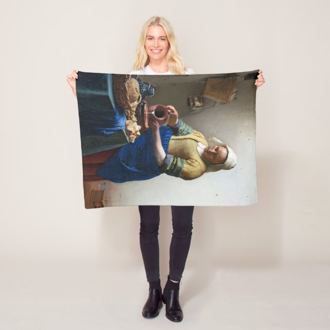 Couverture Polaire La Milkmaid, Johannes Vermeer, 1657-1658 (En situation)