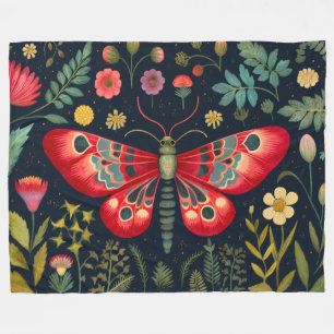 Couverture Polaire La Mousse Rouge Dans Le Jardin De Nuit