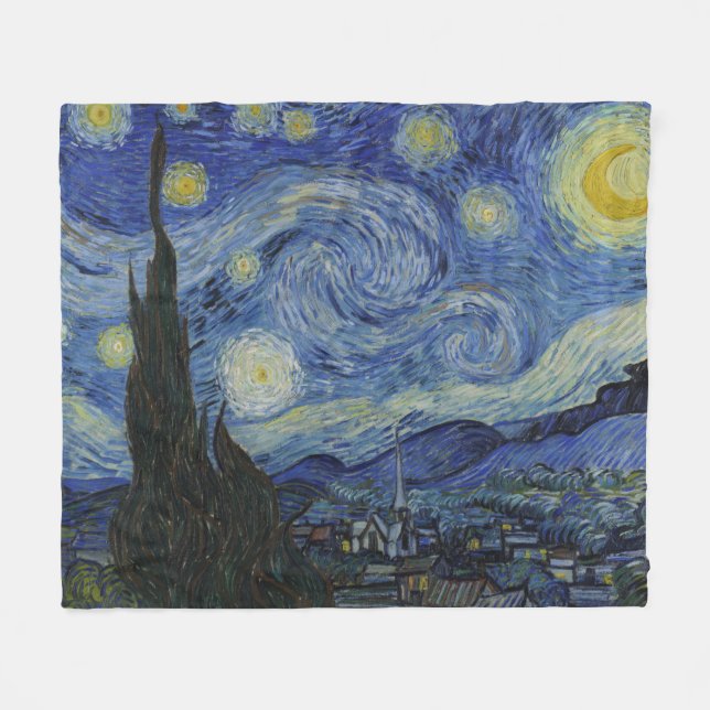 Couverture Polaire La Nuit étoilée (Vincent van Gogh) (Art célèbre) (Devant (Horizontal))