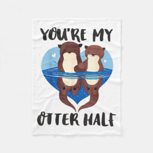 Couverture Polaire La Saint-Valentin Tu es ma moitié de loutre Amour 