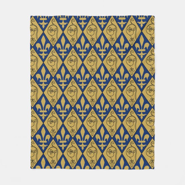 Couverture Polaire La Sainte-Chapelle Fleur de Lys Fleece Throw (Devant)