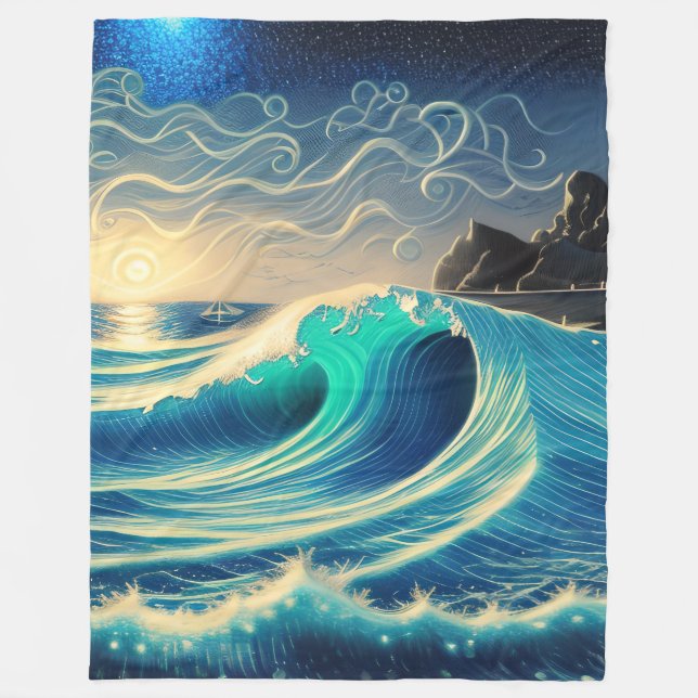 Couverture Polaire La splendeur d'une vague bleue (Devant)