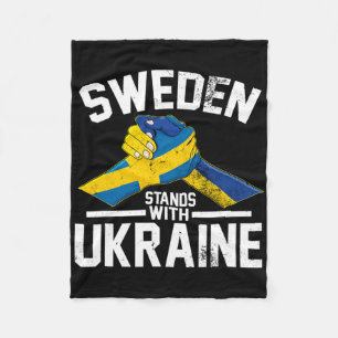 Couverture Polaire La Suède avec l'Ukraine Drapeau suédois ukrainien 