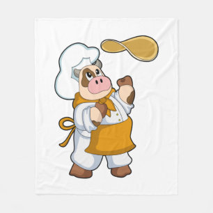 Couverture Polaire La vache fait cuire avec Dough