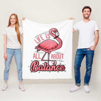 Couverture Polaire La Vie, c'est l'équilibre Flamant rose amusant