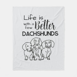 Couverture Polaire La vie est meilleure avec quelques Dachshunds dood