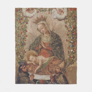 Couverture Polaire La Vierge adorant le Christ Enfant Noël