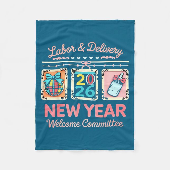 Couverture Polaire Labor &amp; Delivery 2026 New Year Welcome Committ (Devant)
