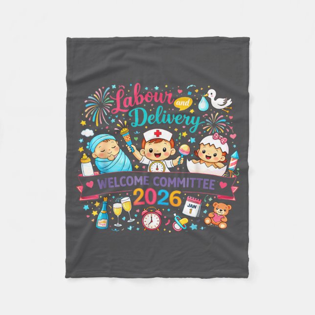 Couverture Polaire Labor &amp; Delivery 2026 New Year Welcome Committ (Devant)