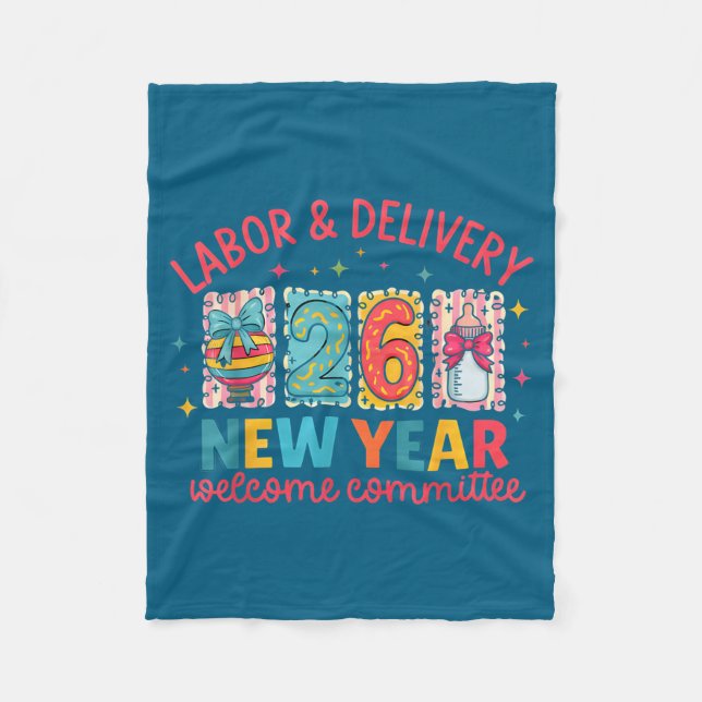 Couverture Polaire Labor &amp; Delivery 2026 New Year Welcome Committ (Devant)