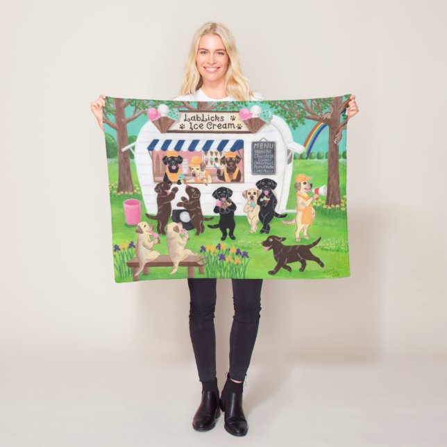 Couverture Polaire Laboratoire Licences de crème glacée Labradors  (En situation)