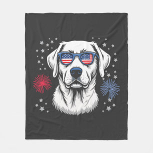 Couverture Polaire Labrador patriotique avec lunettes de soleil USA