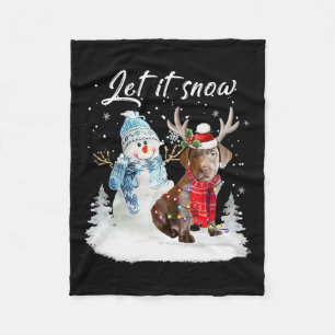 Couverture Polaire Labrador Retriever Père Noël Chien Noël Snowman Xm