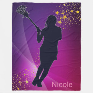 Couverture Polaire Lacrosse Gold Stars Purple Fleece Blanket