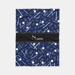 Couverture Polaire Lacrosse nommée personnalisée de bleu marine