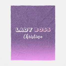Couverture Polaire Lady Boss sur nom de parties scintillant rose viol