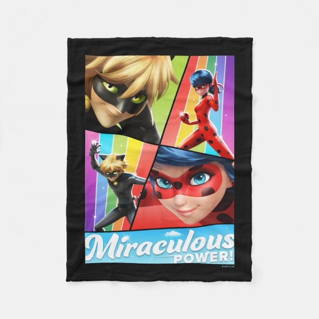 Couverture Polaire Ladybug & Cat Noir | Puissance Miraculeuse ! (Devant)