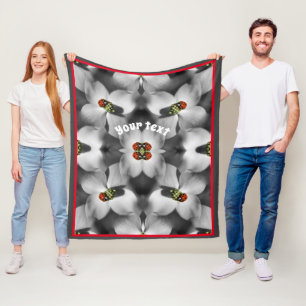 Couverture Polaire Ladybug Sur Fleur De Dogwood Abstrait Personnalisé