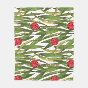 Couverture Polaire Ladybugs : motif d'aquarelle arrière - plan margue