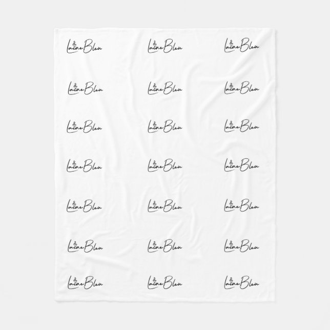 Couverture Polaire Laine Bleu Fleece Blanche (Devant)
