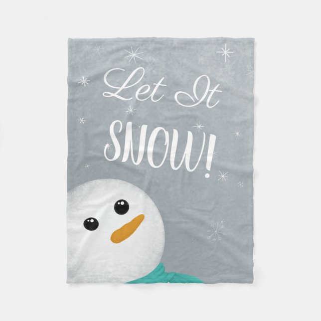 Couverture Polaire Laisser neiger Snowman Blanche polaire (Devant)