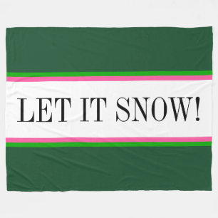 Couverture Polaire LAISSEZ-LA NEIGE BLANC BLANC Vert Alpin