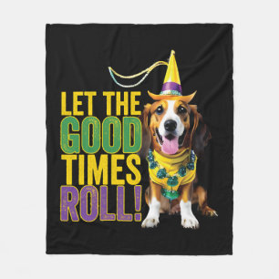 Couverture Polaire Laissez Les Bons Temps Rouler - Drôle Chiens Mardi
