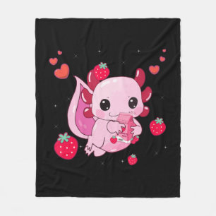 Couverture Polaire Lait de fraise Axolotl Shake Kawaii Anim japonais