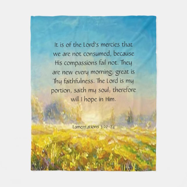 Couverture Polaire Lamentations 3:22-24 (Devant)