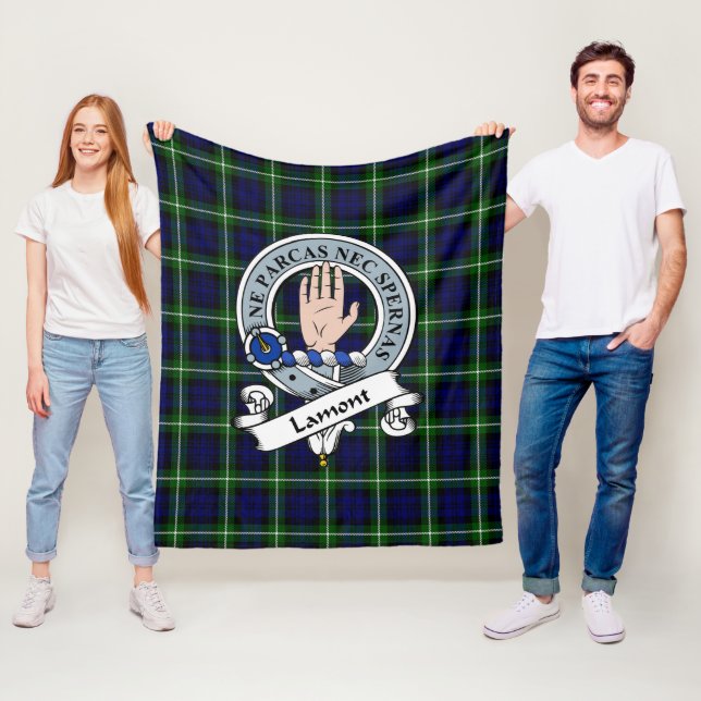 Couverture Polaire Lamont Moderne Clan Badge Tartan Plaid (En situation)