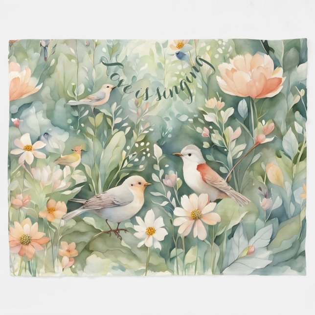 Couverture Polaire L'amour chante Fleece Blanket (Devant (Horizontal))