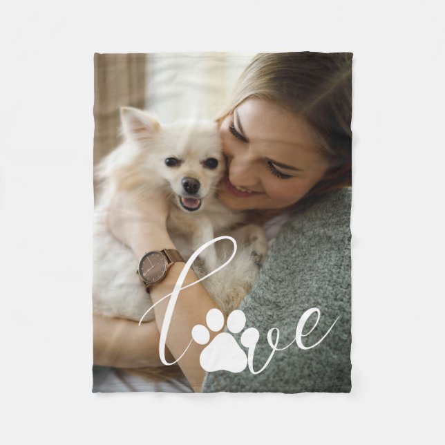 Couverture Polaire L'amour dans chaque patte : Photo Amoureux des chi (Devant)