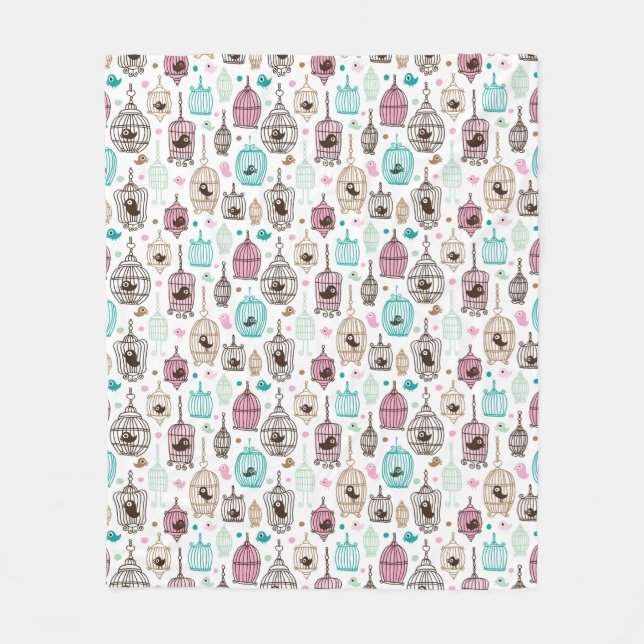 Couverture Polaire l'amour de cage à oiseaux badine le motif (Devant)