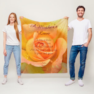 Couverture Polaire L'amour d'une mère est comme une rose jaune orange