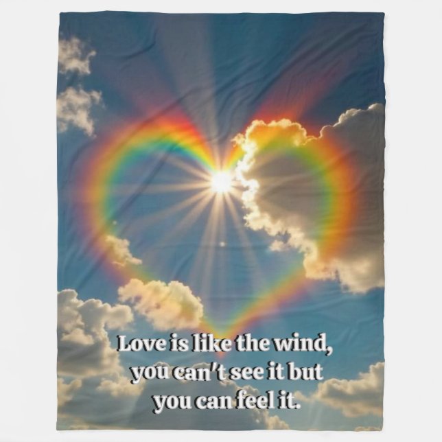 Couverture Polaire L'amour est comme le vent Grand- Citation romantiq (Devant)