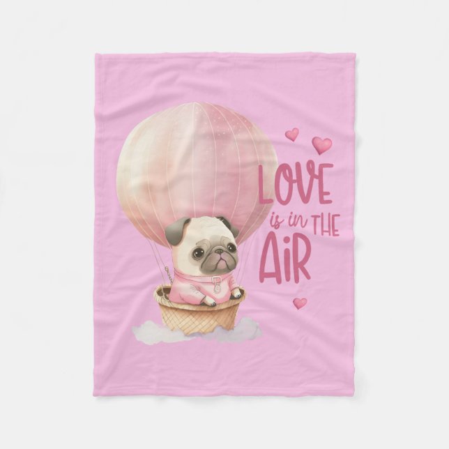 Couverture Polaire L'amour est dans le Carlin aérien Saint Valentin (Devant)