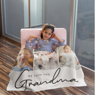 Couverture Polaire L'amour personnalisé vous Grandma Grandkids photos
