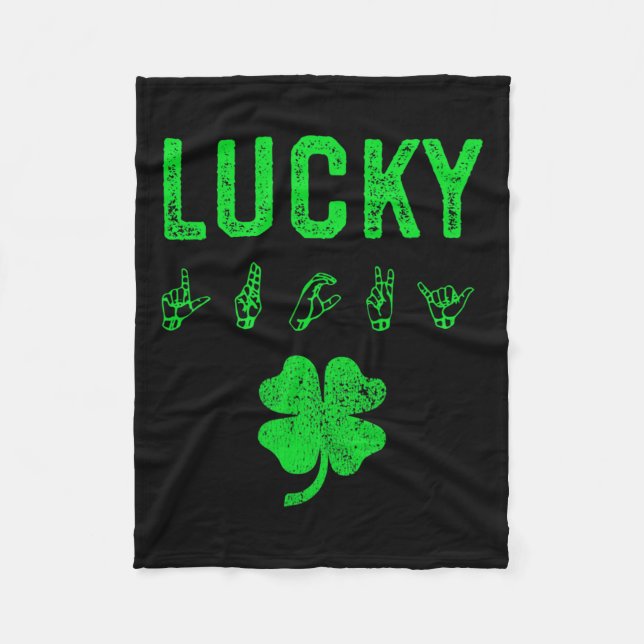 Couverture Polaire Langue des signes Jour de la Saint Patrick de sens (Devant)