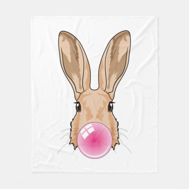 Couverture Polaire Lapin avec gomme à mâcher (Devant)