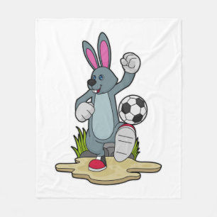 Couverture Polaire Lapin comme joueur de football avec Soccer
