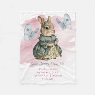 Couverture Polaire Lapin de Pâques Papillon Rose Éclaboussure Bébé