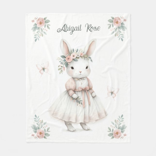 Couverture Polaire Lapin en robe (Devant)