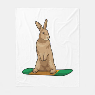 Couverture Polaire Lapin en Snowboard avec Snowboard