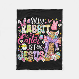 Couverture Polaire Lapin idiot Pâques est pour Jésus Mignon lapin Chr
