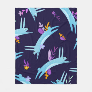 Couverture Polaire Lapin lapin sans couture motif dans le style dessi