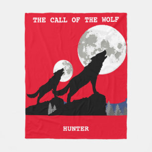COUVERTURE POLAIRE "L'APPEL DU LOUP" PERSONNALISÉ BLANKET