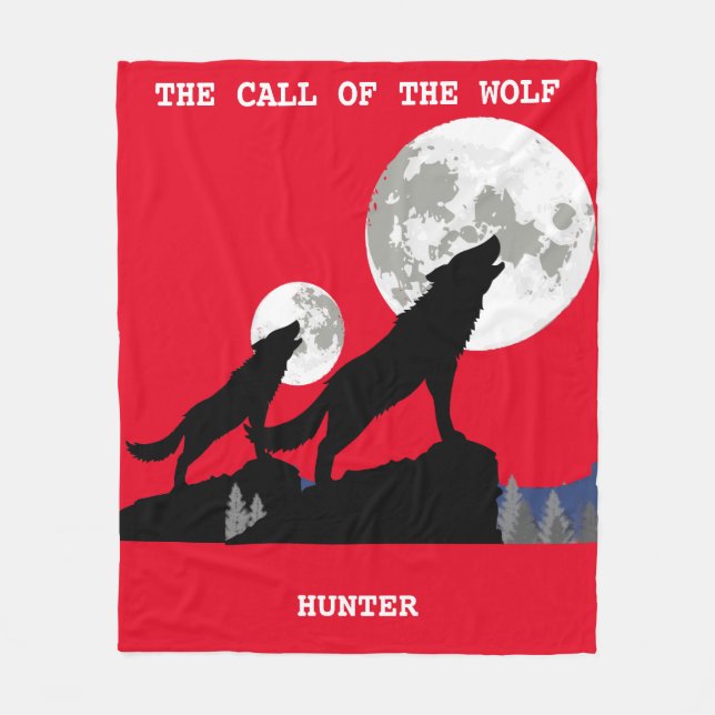 COUVERTURE POLAIRE "L'APPEL DU LOUP" PERSONNALISÉ BLANKET (Devant)