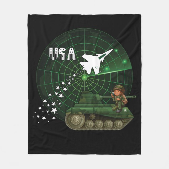 Couverture Polaire L'Armée de l'Air des Etats-Unis, radar, jet, (Devant)