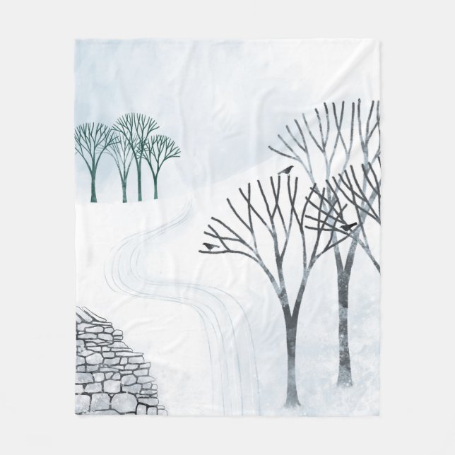 Couverture Polaire L'Art Paysager De Neige D'Hiver (Devant)